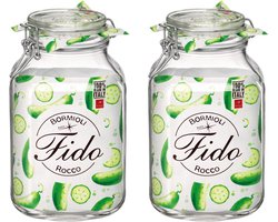 Bormioli Rocco Weckpot Fido Vierkant - 14 x 14 cm / 3 Liter - 2 stuks