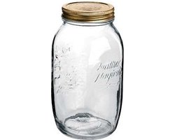 Bormioli Rocco Weckpot/inmaakpot - 2x - 1,5 Liter - glas - met draaideksel - 21 x 10 cm