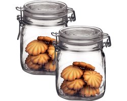 Bormioli Rocco Weckpot/inmaakpot - 2x - 750 ML - glas - met beugelsluiting - luchtdicht - 10 x 13 cm