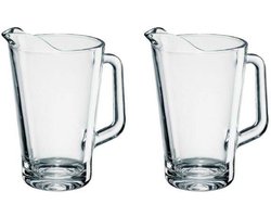 Bormioli RoccoLuxe water karaf - 2x - glas - 1,5 Liter - Conic - Sapkan - waterkan - schenkkan - Pitcher/Pitchers