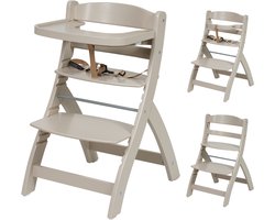 Born Lucky® Kinderstoel / Eetstoel baby – In Hoogte Verstelbaar & Inclusief Eetblad – Vanaf 6 maanden - Clay