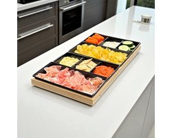 BorrelSjoelbak - Speed Shuffle XL 53 cm Hapjesplank met Uitneembare Bakjes - Borrelplank