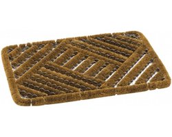 Borstelmat heavy duty - 50x80 cm - naturel - staal/kokosvezel