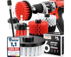 Borstelopzetstuk voor Accuboormachine 3 Zachte en 3 Harde borstels | Reinigingsborstels voor Boormachine | Reinigt de Badkamer, Auto, Voegen en nog veel meer | Bliksemsnel - Velgenborstel, Boorborstelset