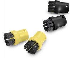 Borstelset - 4x borstels - geel + zwart - Voor het verwijderen van hardnekkig vuil - Geschikt voor KarcherSC1 SC2 CTK10 SC3 SC4 SC5 SC7 Easyfix