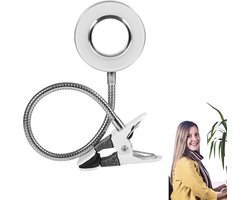 Borvat® | Bureaulamp | 12W | LED Verlichting | Rond | Leeslamp | met Tafelklem | Zilver