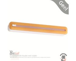 Borvat® - Handige Vershoudfolie - aluminiumfolie houder met snijder - Keuken tool - Kunststof - 37 x 7 cm - Geel- Wit