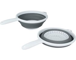 BORVAT® - Opvouwbaar Vergiet 22 cm - Hittebestendig 140°C - Wit / Grijs