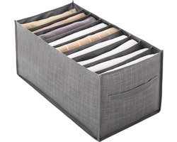 Borvat® | Opvouwbare opbergdoos met 9 vakken lade | organizer voor jeans,truien,overhemden en broeken | kledingbox | Donkergrijs 35*22*17 CM
