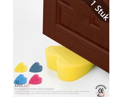 Borvat® - Premium siliconen deurstopper - Voorkomt deur botsingen en schade - Eenvoudig te installeren hangend bevestigingsapparaat aan de bovenkant - Geel