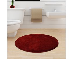 Bosdela badkamermatten, wasbaar, zacht en comfortabel – toiletmat + badmat – ideaal voor badkamer en toilet, metØ90 cm Rood