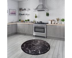 Bosdela Marmer Zwart Rond Badkamermat Ø100 cm