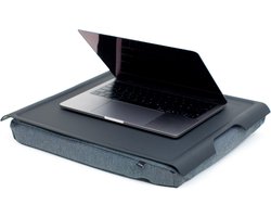 Bosign Laptray, Schoottafel, Schootkussen, Laptoptafel met lichte antislip blad - Grijs/Zwart - 46 x 38 x 6.5 cm