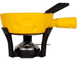 Boska Fondueset Super Cheesy - Kaasvormige Fonduepan - Vaatwasserbestendig - Geel - 1,3 L