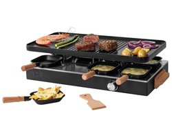 BOSKA Gourmet Party – Gourmetstel voor 8 Personen - Met omkeerbare grillplaat - Beukenhout en Staal