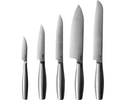 Boska Messenset Copenhagen - Keukenmessen Set van 5 Messen - Inclusief broodmes en koksmes - Vaatwasserbestendig - RVS