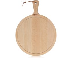 Boska Serveerplank Rond Amigo L - Borrelplank met Handgreep - Rustiek Beukenhout - Bruin - Ã˜ 33 cm