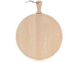 Boska Serveerplank Rond Amigo XL - Borrelplank met Handgreep - Rustiek Beukenhout - Bruin - ⌀ 42 cm