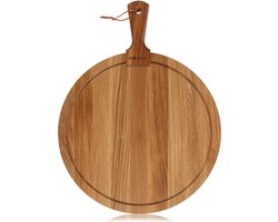 BOSKA Serveerplank Rond Friends L - Borrelplank met opvanggeul - Eikenhouten Tapasplank / kaasplank - 40 cm