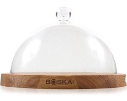 Boska Serveerplank Rond Friends met Stolp - Duurzaam Eikenhout - Bruin - Ø 23,8 cm