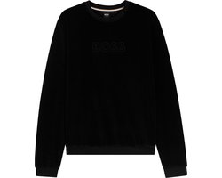 BOSS Velour Sweatshirt - heren lounge trui - zwart