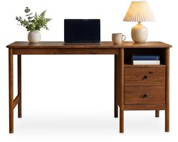 BOSSA-bureau van massief hout – afwerking in kastanje