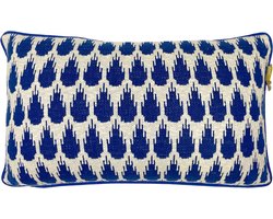 Botanic mini knitted cushion blue