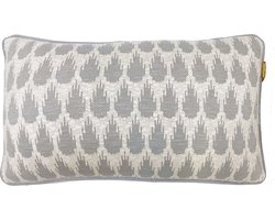 Botanic mini knitted cushion light grey