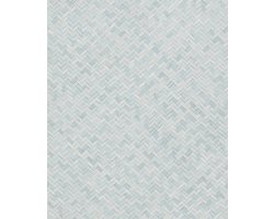 Botanica - Rotan - Bohemian - Behang - Vliesbehang - Wandbekleding - Blauw - 0,53 x 10,05 M.