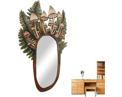 Botanische spiegel - Wanddecoratie - Interieur verfraaien - Asymmetrisch frame - 21 cm - Multicolor