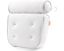 BOTC Badkussen - Anti Slip Zuignappen - Nekkussen bad - Hoofdsteun bad - Ergonomisch nekkussen - Antislip - Wit