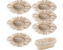 BOTC Banneton Rijsmanddoek - 25cm 6 stuks - Doek voor het rijzen van zuurdesembrood - voor bakken - mand niet inbegrepen - Ovaal