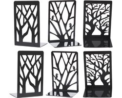 BOTC Boekensteun - Set van 6 - Metalen Boekenstandaard - Boekenhouder - Boeksteun - Book Holder - Zwart