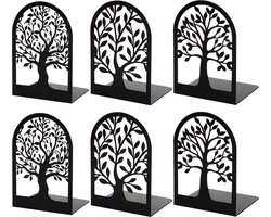 BOTC Boekensteun - Set van 6 - Metalen Boekenstandaard - Boekenhouder - Boeksteun - Book Holder - Zwart
