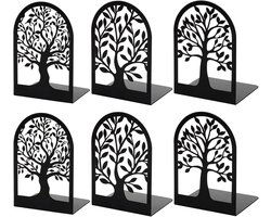 BOTC Boekensteun - Set van 6 - Metalen Boekenstandaard - Boekenhouder - Boeksteun - Book Holder - Zwart