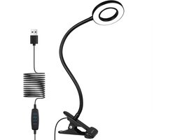 BOTC Bureaulamp LED Dimbaar- Met Klem - 3 Kleurmodi - 10 Helderheidsmodi - Zwart