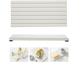 BOTC Diatomiet Onderzetters - Waterabsorberende steen - Gebruikt voor Handzeep & Planten & Toiletartikelen - Rechthoek - 1 Stuk - Wit