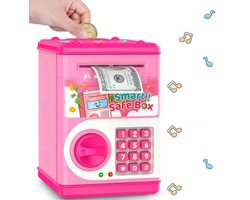 BOTC Digitale Spaarpot - Incl Pinpas - Educatief Speelgoed - Kinderspeelgoed - Automatisch Spaarvarken voor Kinderen - Munten & briefgeld - Roze