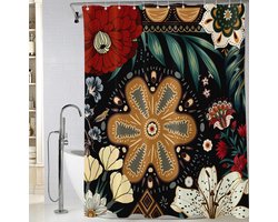 BOTC Douchegordijn Anti Schimmel - 180x180cm - Inclusief ringen - Met gewichtsband - Premium kwaliteit - Waterdicht