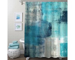 BOTC Douchegordijn Anti Schimmel - 180x180cm - Inclusief ringen - Met gewichtsband - Premium kwaliteit - Waterdicht