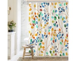 BOTC Douchegordijn Anti Schimmel - 180x200cm - Inclusief ringen - Met gewichtsband - Premium kwaliteit - Waterdicht