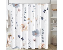 BOTC Douchegordijn Anti Schimmel - Inclusief ringen - 180x200cm - Met gewichtsband - Premium kwaliteit - Waterdicht