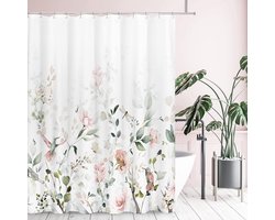BOTC Douchegordijn Anti Schimmel - Inclusief ringen - Met gewichtsband - 180x200cm - Premium kwaliteit - Waterdicht