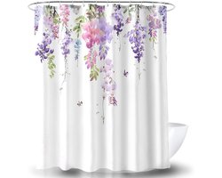 BOTC Douchegordijn Anti Schimmel - Inclusief ringen - Met gewichtsband - 180x200cm - Premium kwaliteit - Waterdicht