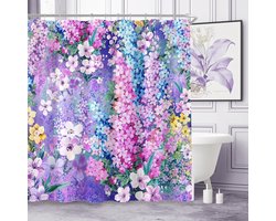 BOTC Douchegordijn Anti Schimmel - Inclusief ringen - Met gewichtsband - 180x200cm - Premium kwaliteit - Waterdicht