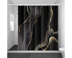 BOTC Douchegordijn Anti Schimmel - Inclusief ringen - Met gewichtsband - Premium kwaliteit - Waterdicht - 180x180cm