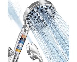 BOTC Douchekop met Hoge druk en Filter - Model: S016 - douchekop regendouche - 10 Sproeistanden - Waterbesparende - Zilver