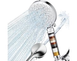 BOTC Douchekop met Hoge druk en Filter - Model: T018 - douchekop regendouche - 7 Sproeistanden - Waterbesparende - Zilver