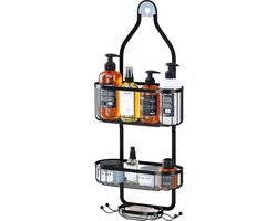 BOTC Doucherek - Zonder boren - doucherek hangend – badkamer organizer – douche organizer - doucherekje - Zwart