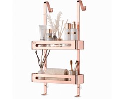 BOTC Doucherekjes - Doucherek - Doucherek hangend - Anti kras twee laags - RVS - Badkamer accessoires - Roségoud